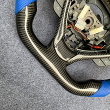 Load image into Gallery viewer, CZD Acura ILX/RDX carbon fiber steering wheel with blue perforated leather