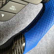 Load image into Gallery viewer, CZD Acura ILX/RDX carbon fiber steering wheel with blue perforated leather