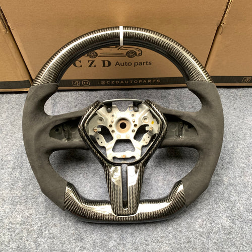 czd auto parts carbon fiber steering wheel for Infiniti Q60 with stripe and alcantara