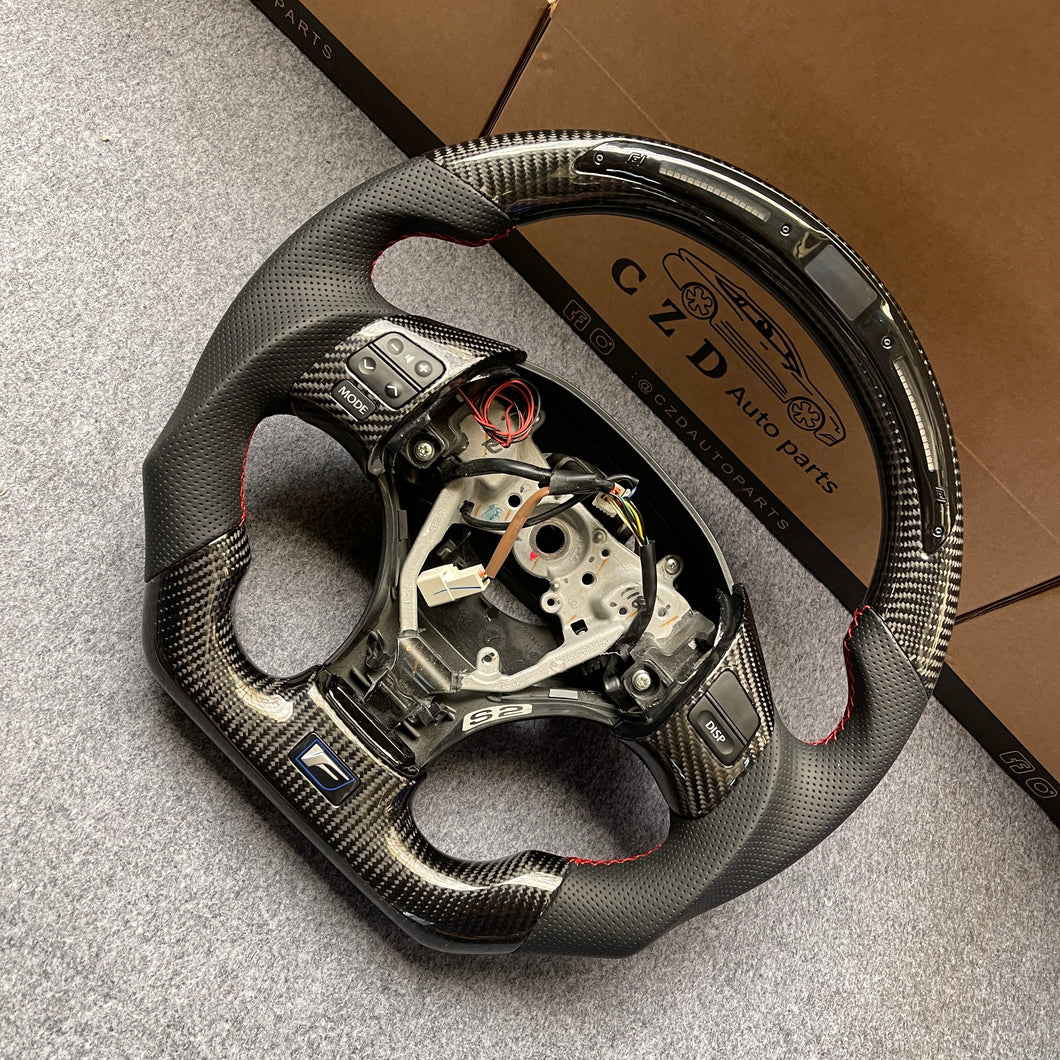 CZD auto parts carbon fiber steering wheel for Lexus IS250 /300 /350 2006-2013 with black stitching