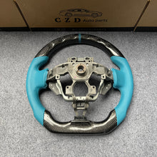 Load image into Gallery viewer, CZD autoparts for  Infiniti FX FX35 FX37 FX50 2009-2017 carbon fiber steering wheel with tiffany blue perforated leather side
