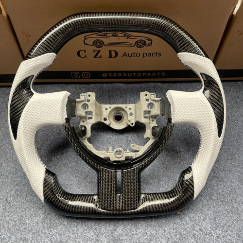 czd auto parts carbon fiber steering wheel for Toyota 86 2012-2016 with white leather