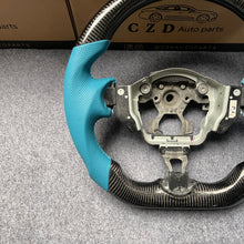 Load image into Gallery viewer, CZD autoparts for  Infiniti FX FX35 FX37 FX50 2009-2017 carbon fiber steering wheel with tiffany blue perforated leather side