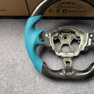 czd auto parts carbon fiber steering wheel for nissan juke with blue stripe
