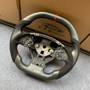 CZD auto parts carbon fiber steering wheel for Chevrolet Corvette C7 2014-2019 with matte carbon fiber thumbgrips