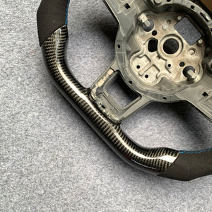 CZD Autoparts for Volkswagen Golf 7 GTI  2015 2016 carbon fiber steering wheel round top and flat bottom
