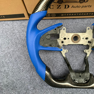 czd auto parts carbon fiber steering wheel for Honda 10th gen Civic SI 2016-2021 with blue perforated leather