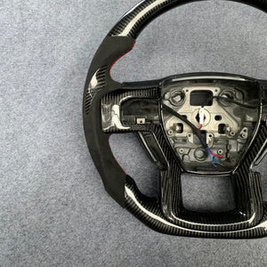 CZD Auto Parts carbon fiber steering wheel for Ford F-150 2015-2020 with red stripe