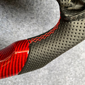 CZD Autoparts for Dodge (SRT) Challenger 2015-2021  carbon fiber steering wheel round top and flat bottom