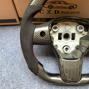 Tesla Model 3 2017/2018/2019/2020 carbon fiber steering wheel from CZD with black carbon