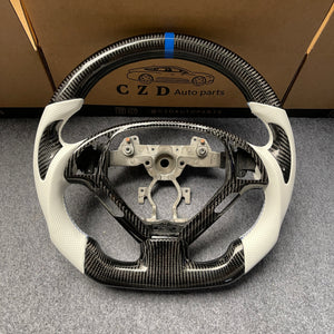 czd auto parts carbon fiber steering wheel for Infiniti G37 with blue stripe and thumb grips