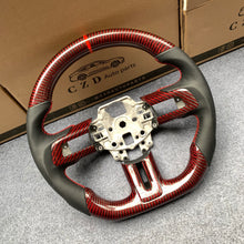 Load image into Gallery viewer, CZD autoparts for Ford Mustang 2015-2017 carbon fiber steering wheel with red &amp; black carbon fiber