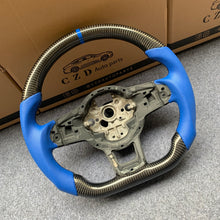 Load image into Gallery viewer, CZD Autoparts for Volkswagen Golf 7/ GTI/ Golf R/ MK7/ VW Polo GTI/ Scirocco 2015 2016 carbon fiber steering wheel with blue perforated leather