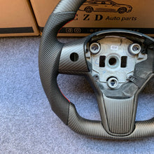 Load image into Gallery viewer, Tesla Model 3 2017/2018/2019/2020 carbon fiber steering wheel from CZD with black leather