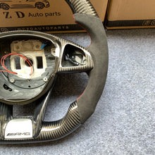 Load image into Gallery viewer, CZD auto parts for Mercedes Benz W205 AMG C43 GLA 45 C218 W213 X253 C253 W166 W222 R172 R231 carbon fiber steering wheel with LED &amp; alcantara leather side