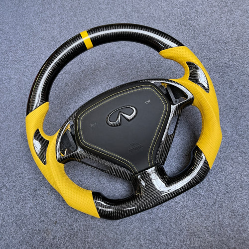 czd auto parts carbon fiber steering wheel for Infiniti Q40 Q60 2014-2015 with black airbag cover