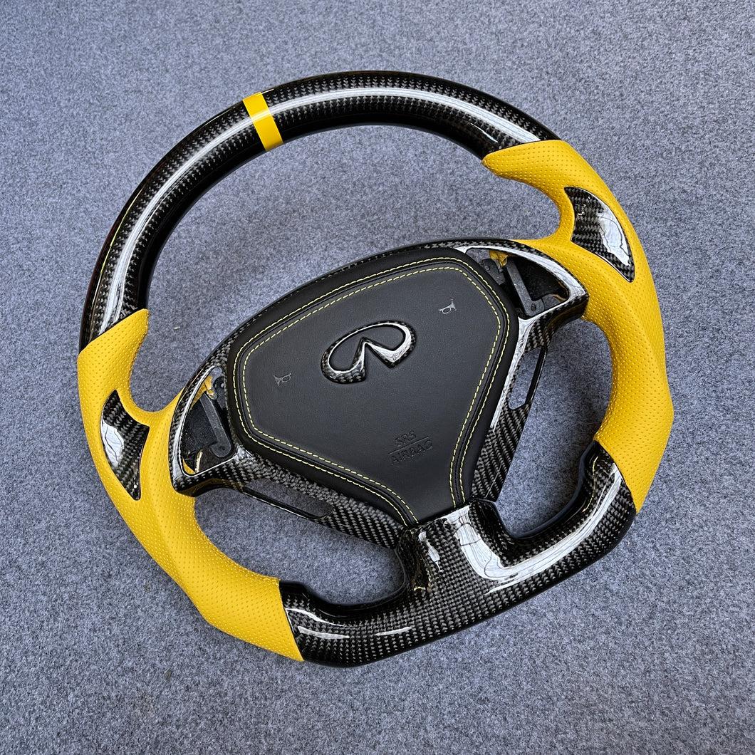 czd auto parts carbon fiber steering wheel for Infiniti Q40 Q60 2014-2015 with black airbag cover