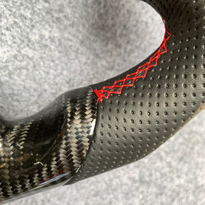 czd auto parts carbon fiber steering wheel for Acura TL with red stitch and black stripe