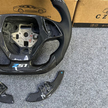 Load image into Gallery viewer, CZD auto parts for Chevrolet Corvette C7 2014-2019 carbon fiber steering wheel with blue stripe line