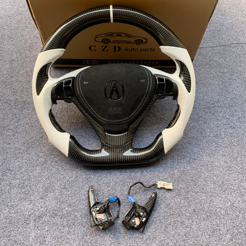 czd auto parts carbon fiber steering wheel for Acura TL/ILX with thumb grips and paddle shifters