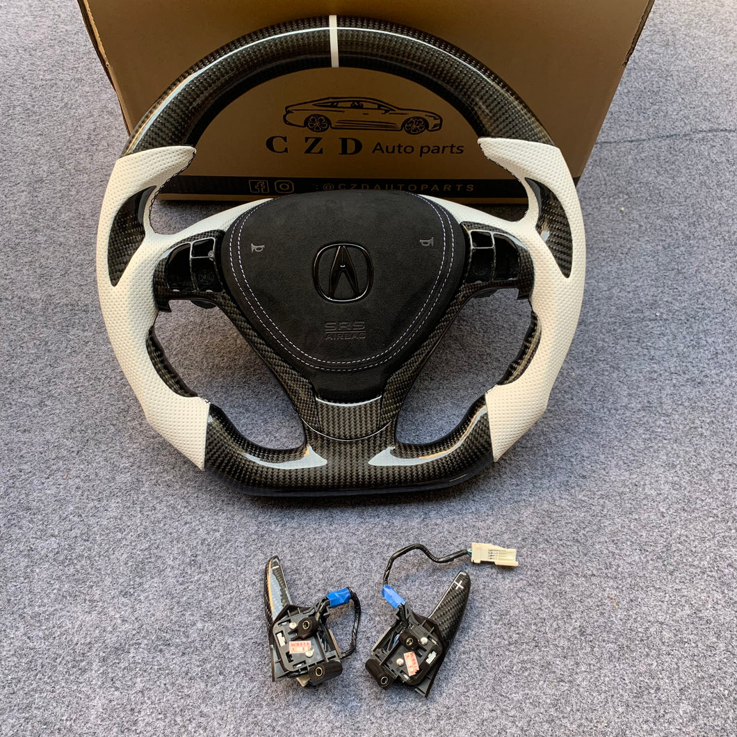 czd auto parts carbon fiber steering wheel for Acura TL/ILX with thumb grips and paddle shifters