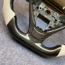 Load image into Gallery viewer, CZD autoparts for  Acura ZDX 2009-2012  carbon fiber steering wheel with white perforated leather side