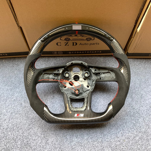 CZD auto parts carbon fiber steering wheel for Audi A1 (8X) Sportback with thumbgrips