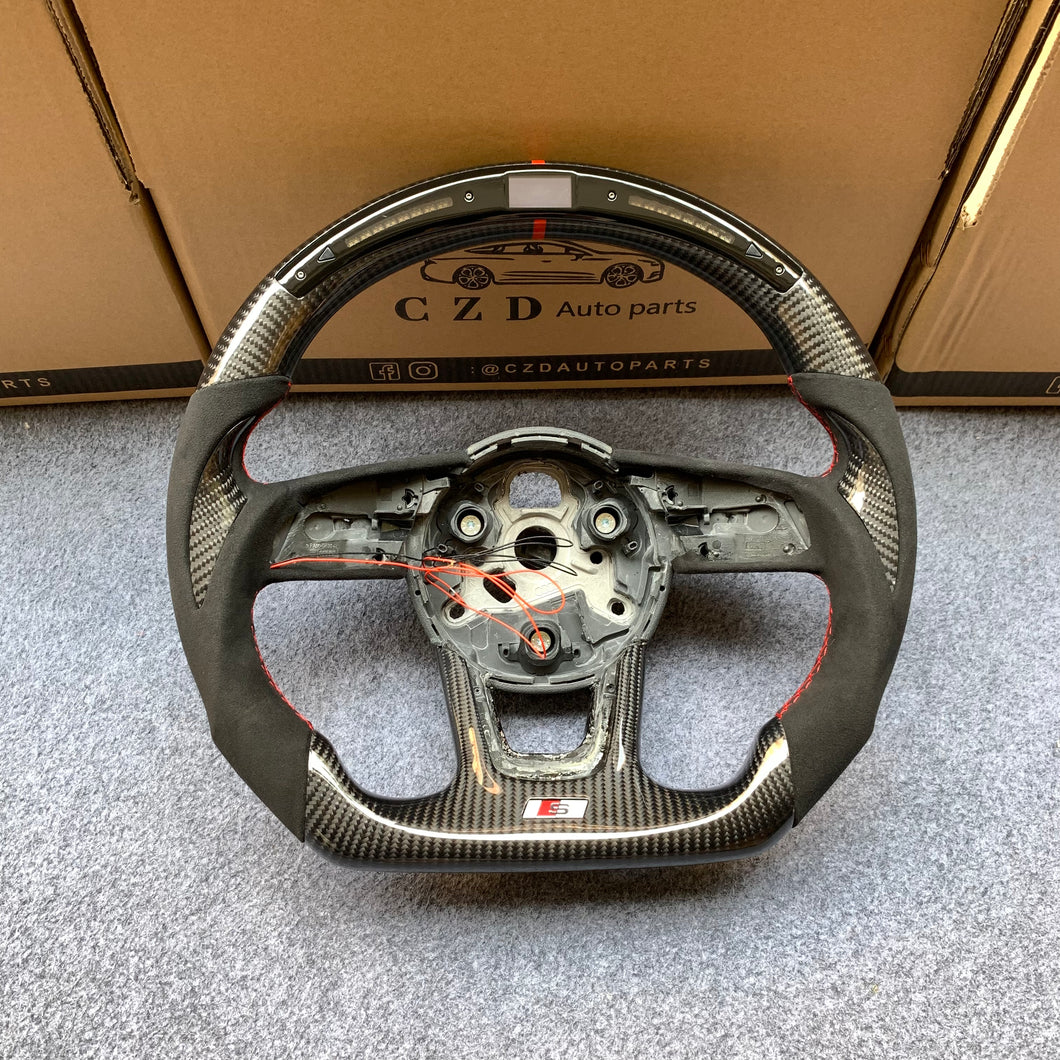 CZD auto parts carbon fiber steering wheel for Audi A1 (8X) Sportback with thumbgrips
