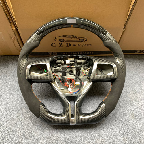 CZD auto parts carbon fiber steering wheel for Maserati Quattroporte GTS 2013-2019 with black alcantara