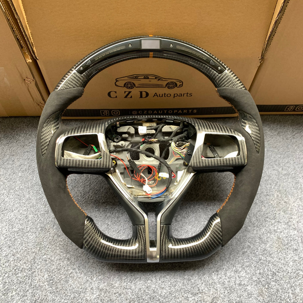 CZD auto parts carbon fiber steering wheel for Maserati Quattroporte GTS 2013-2019 with black alcantara