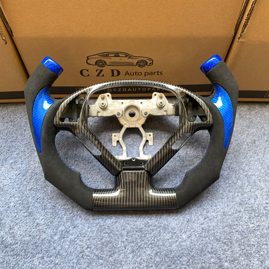 CZD auto parts for Infiniti EX35/ EX37/ G25/ G35/ G37/ G37X/ Q40/ Q60/ QX50 2007-2018 carbon fiber steering wheel with F1 shape