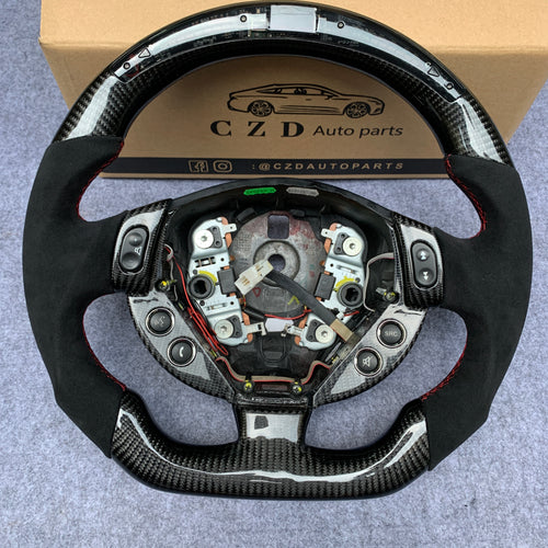 CZD auto parts carbon fiber steering wheel for Maserati Quattroporte 2005-2020 with led shift light