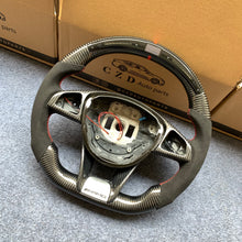 Load image into Gallery viewer, CZD auto parts for Mercedes Benz S-Class W222 SLC R172 carbon fiber steering wheel with LED &amp; alcantara leather side