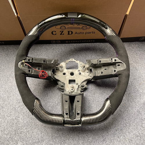 CZD auto parts carbon fiber steering wheel for Ford Mustang 2010-2014 with alcantara