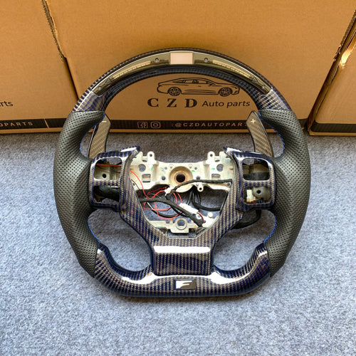 CZD auto parts carbon fiber steering wheel for Lexus IS250 IS300 IS350 2014-2020 with led shift light