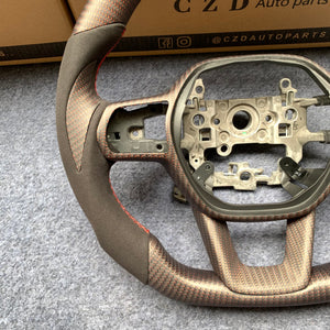 czd auto parts carbon fiber steering wheel for Honda 11th gen Civic XI 2021-2022 with matte red wire carbon fiber