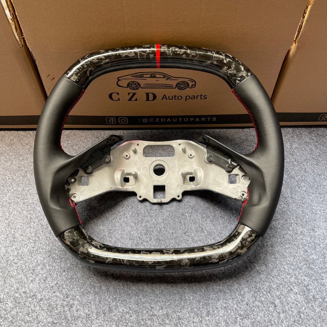 CZD autoparts for Chevrolet Corvette C8 2020+ carbon fiber steering wheel with forged carbon fiber