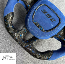 Load image into Gallery viewer, CZD auto parts for Dodge (SRT) Challenger 2015-2021 carbon fiber steering wheel with blue suede 392 logo airbag cover