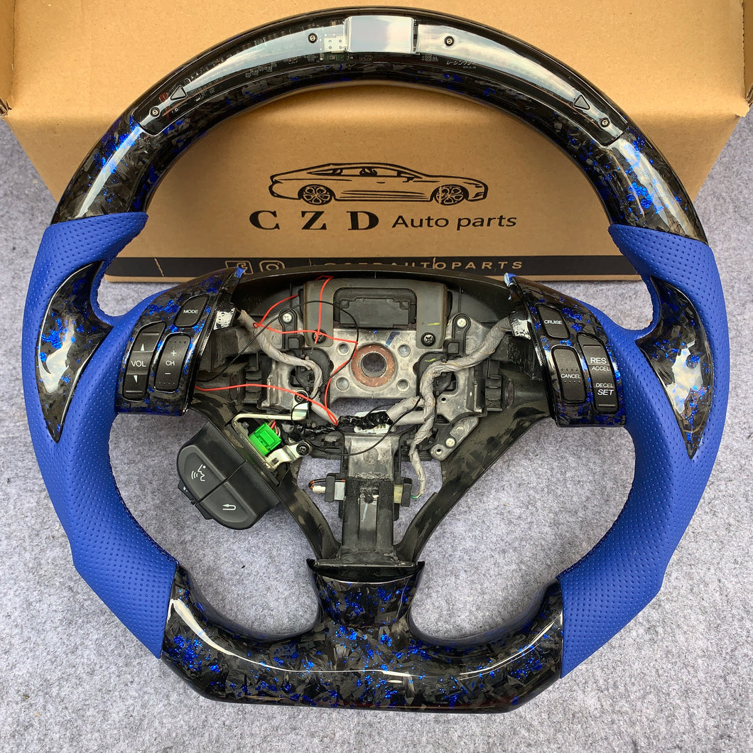 CZD auto parts for Honda Acura TSX 2004-2008 carbon fiber steering wheel with blue flakes carbon fiber