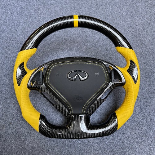 czd auto parts carbon fiber steering wheel for Infiniti QX50 2014-2018 with black airbag cover