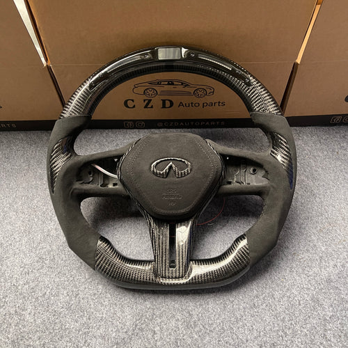 czd auto parts carbon fiber steering wheel for Infiniti Q50 2018-2019 with led light