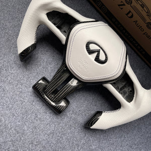 czd auto parts carbon fiber steering wheel for Infiniti Q60 2016-2018 with cut top cut bottom shape