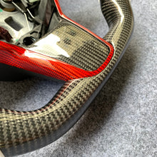Load image into Gallery viewer, Tesla Model 3 2017/2018/2019/2020 carbon fiber steering wheel from CZD with red trim