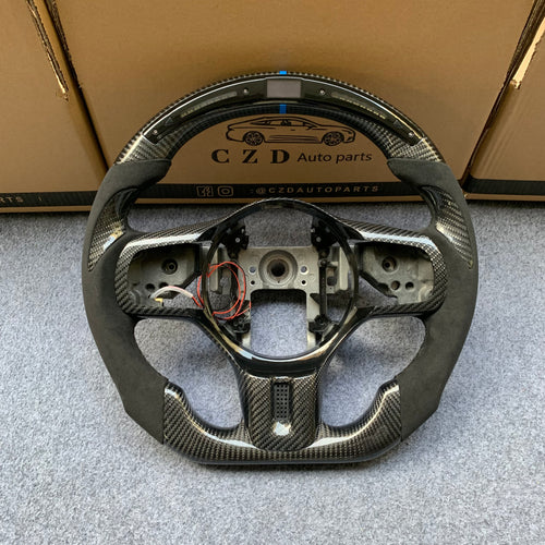 CZD auto parts carbon fiber steering wheel for Mitsubishi Lancer Evolution Evo 10 with blue stripe