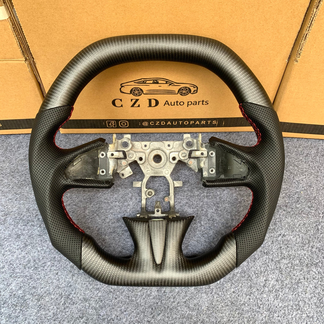 czd auto parts carbon fiber steering wheel for Infiniti Q50 with red stitch