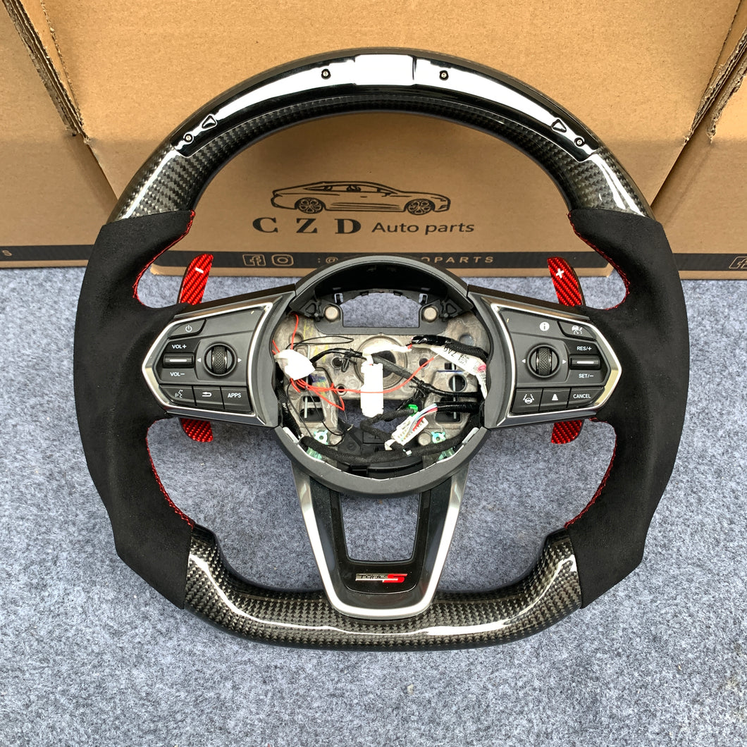 czd auto parts carbon fiber steering wheel for Acura TLX 2022+ with black alcantara
