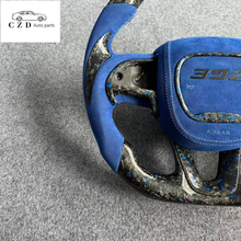 Load image into Gallery viewer, CZD auto parts for Dodge (SRT) Challenger 2015-2021 carbon fiber steering wheel with blue suede 392 logo airbag cover