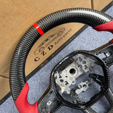 Load image into Gallery viewer, CZD auto parts for Honda 11th gen Civic XI 2021-2022 carbon fiber steering wheel with red perforated leather side