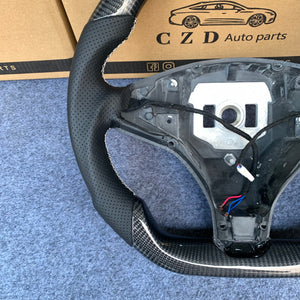 czd auto parts carbon fiber steering wheel for Tesla X with perforated leather