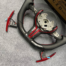 Load image into Gallery viewer, CZD auto parts for  BMW M2 F87 M3 F80 M4 F82 F83 M5 F10 M6 F06 F12 F13 X5 M F85 X6 M F86 carbon fiber steering wheel with red carbon paddle shifter